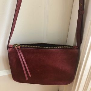 Madewell Simple Cross Body Purse in maroon